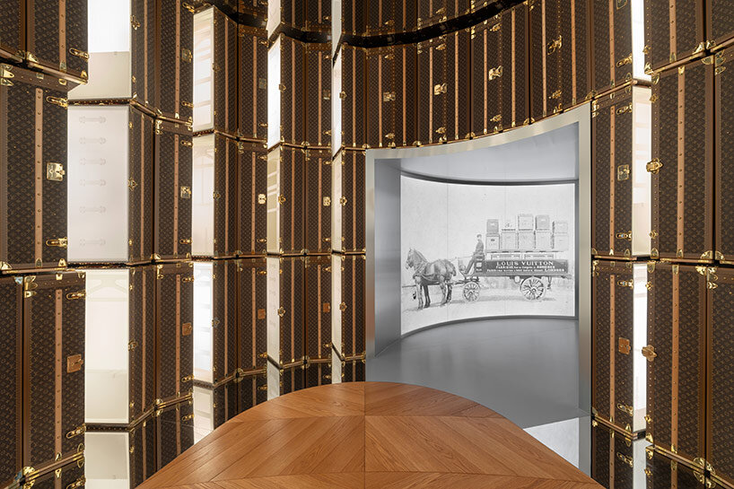 OMA stacks iconic louis vuitton trunks to form glowing france pavilion at expo 2025 osaka